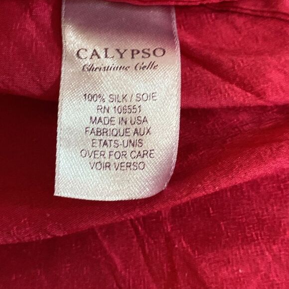 Calypso St Barth 100% Silk Wrap Dress Short Sleeves Pink size 0 - Picture 6 of 7